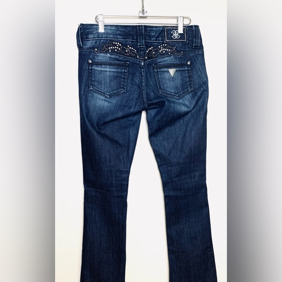 Guess Premium Daredevil Boot Cut Stretch Studded Jeans - Picture 10 of 11